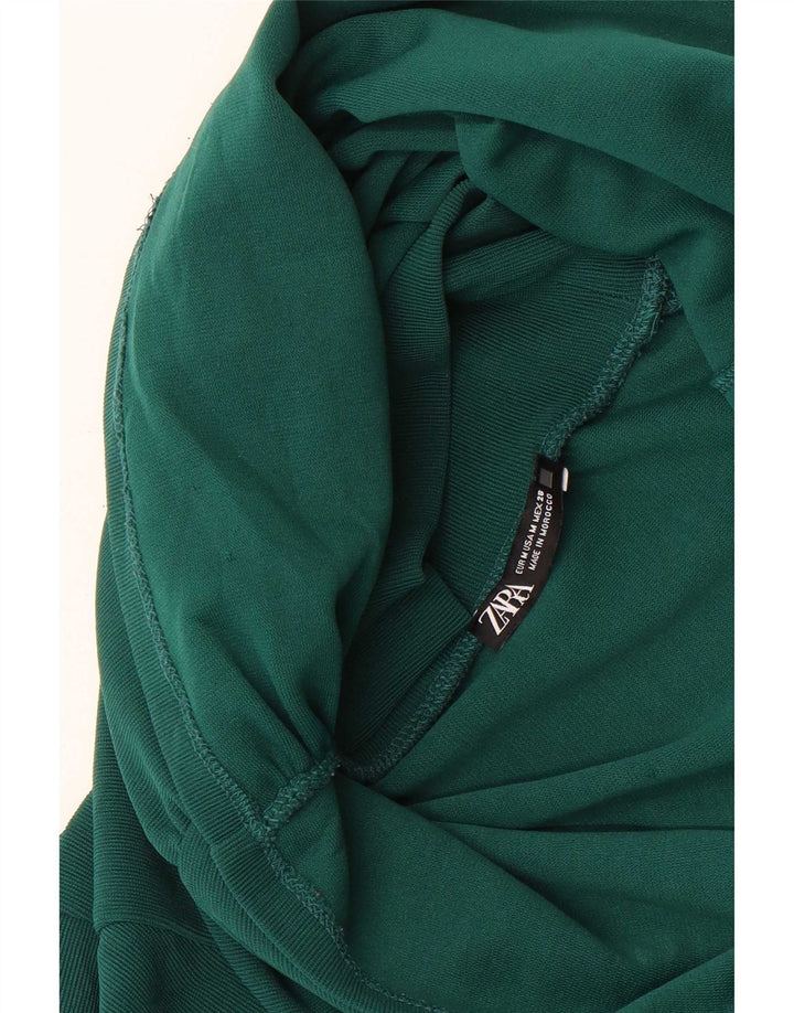 Zara Womens Crop Top Langærmet UK 12 Medium Green