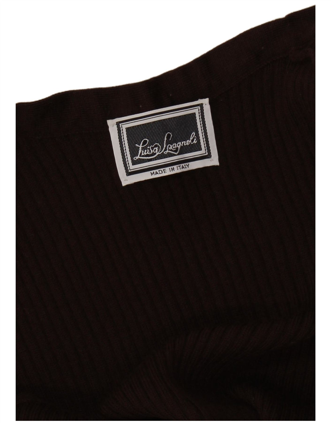 LUISA SPAGNOLI Dame ærmeløs åben cardigan sweater UK 14 Medium Brown