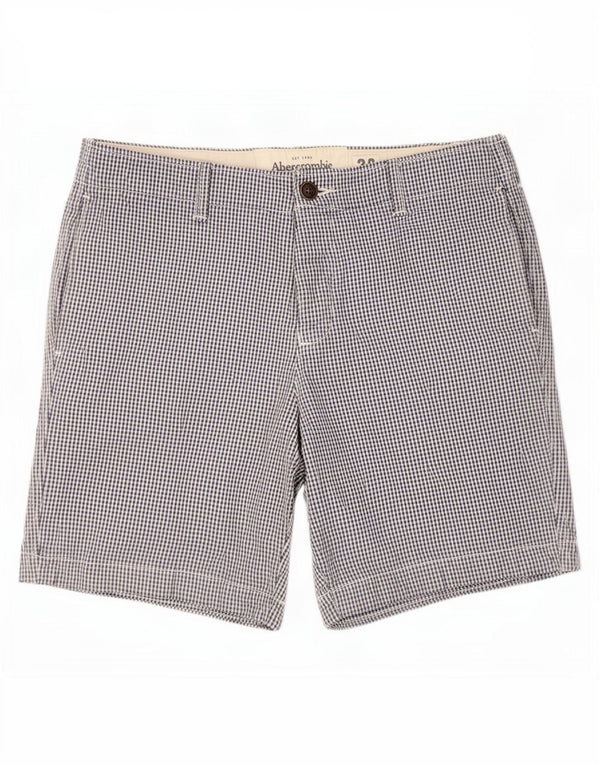 Abercrombie & Fitch Chino Shorts til mænd Large W36 Blue Gingham