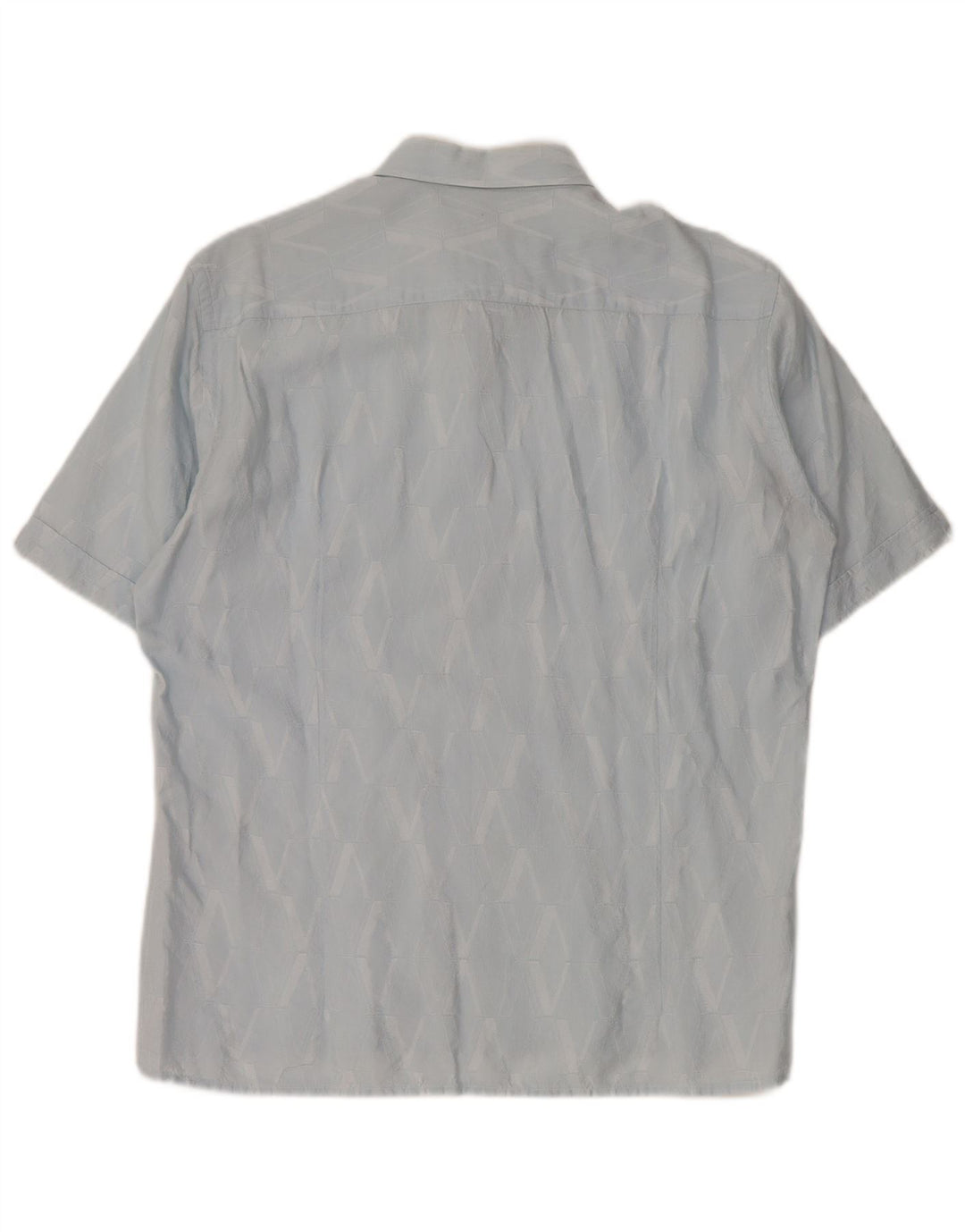 Versace Kortærmet Herreskjorte Størrelse 40 15 3/4 Medium Blå Geometrisk