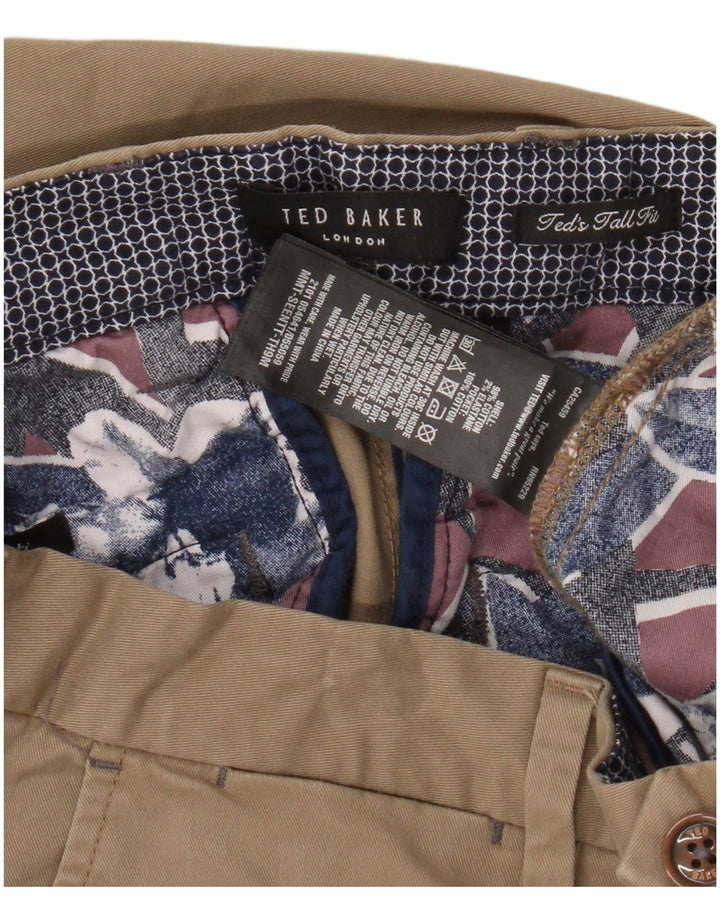 Ted Baker Straight Chino Bukser til mænd W36 L36 Beige Bomuld