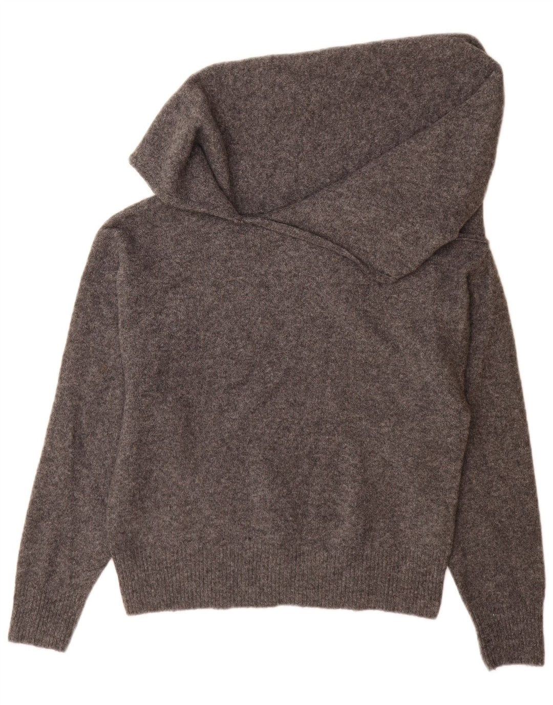 Zara Dame Oversized Shawl Neck Jumper Sweater UK 10 Small Grey Polyester