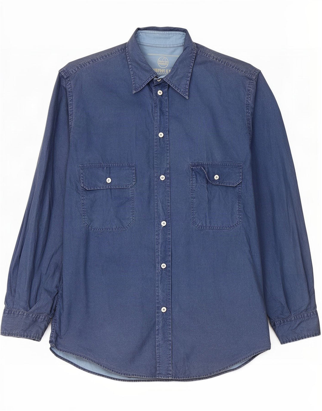 Murphy & Nye Herre Marine Heritage Shirt Stor marineblå bomuld