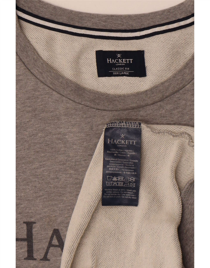 Hackett Herre Classic Fit Grafisk Sweatshirt Jumper 3XL Grå Bomuld