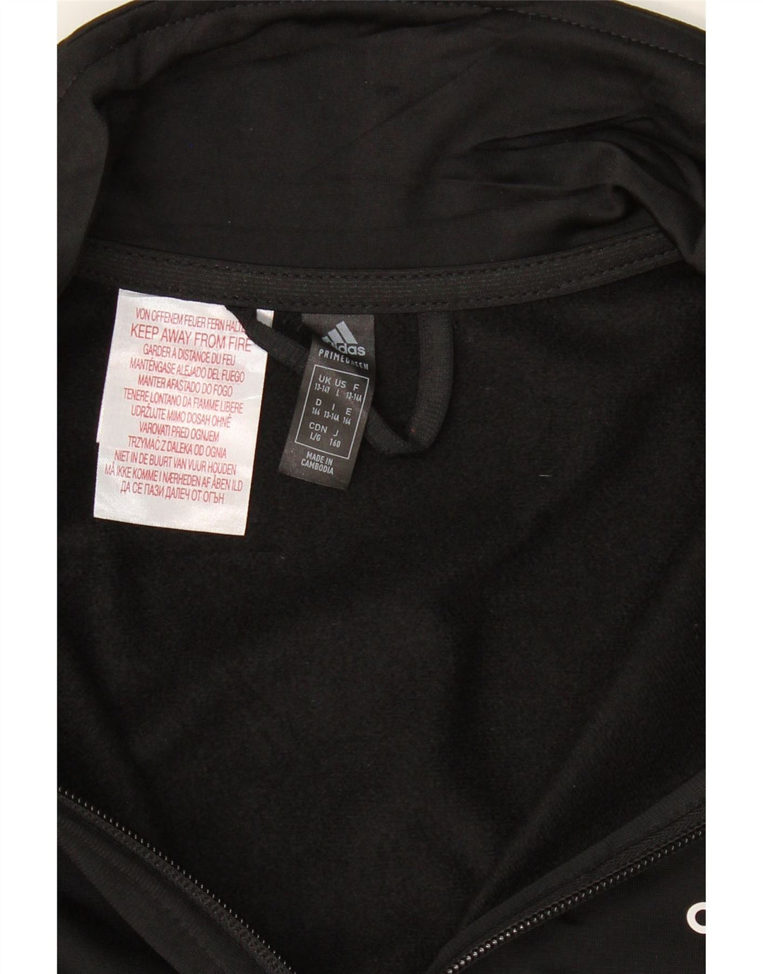 ADIDAS Boys Tracksuit Top Jacket 13-14 Years Black Polyester Vintage Adidas and Second-Hand Adidas from Messina Hembry 