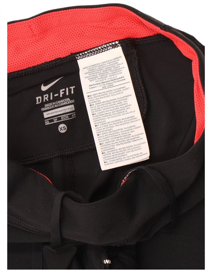 Nike Dame Dri Fit Capri Leggings UK 6 XS Sort Polyester