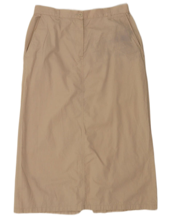 Marks & Spencer Womens Straight Skirt UK 14 Large W32 Beige Cotton
