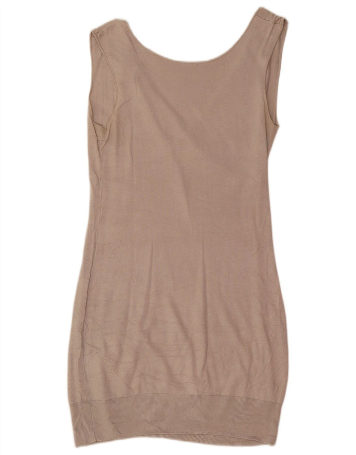 Massimo Dutti Dame Ærmeløs Jumper Dress UK 12 Medium Beige