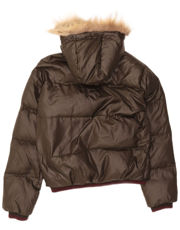 Costume National Mens Hooded Padded Jacket IT 48 Medium Khaki Nylon