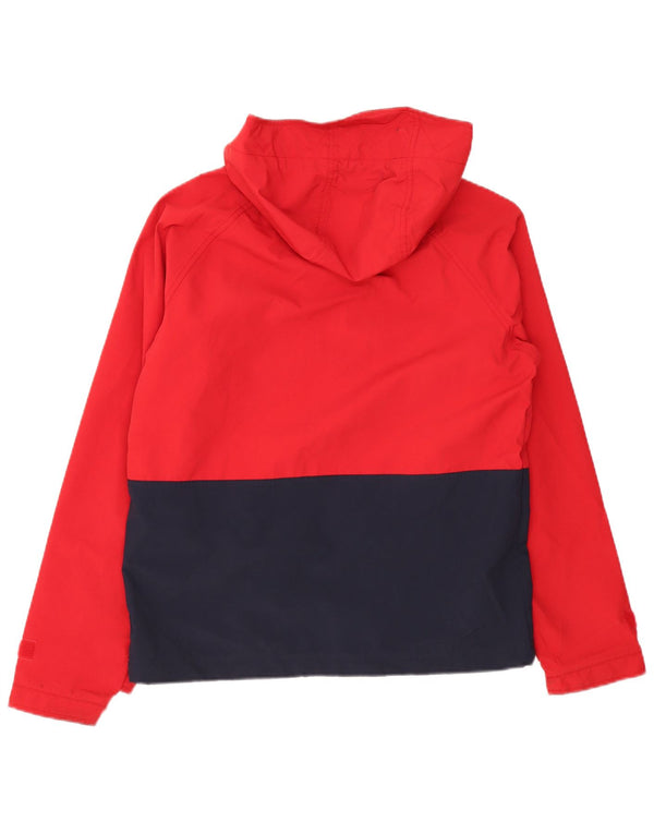 Jack Wills Mens Hooded Rain Jacket UK 36 Small Red Colourblock Nylon