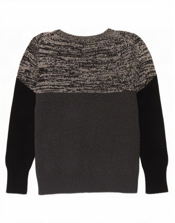 Hobbs Womens Graphic Boat Neck Jumper Sweater UK 8 Small Black Colourblock