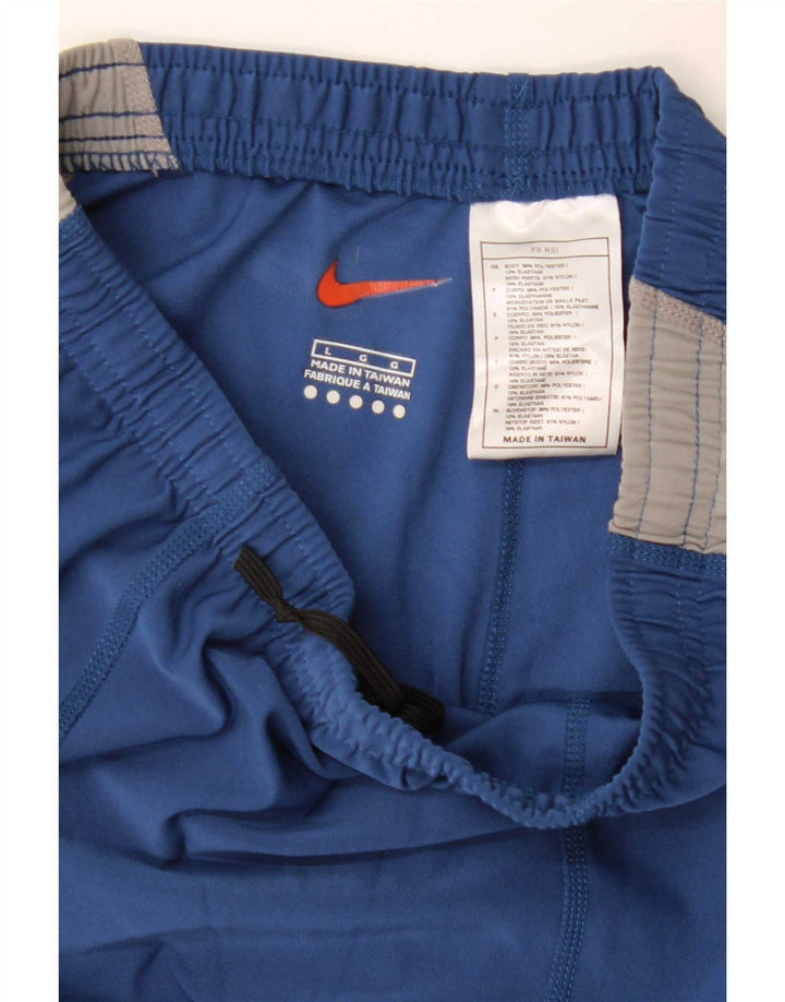 Nike træningsdragtsbukser til kvinder UK 14 Large Blue Colourblock Polyester