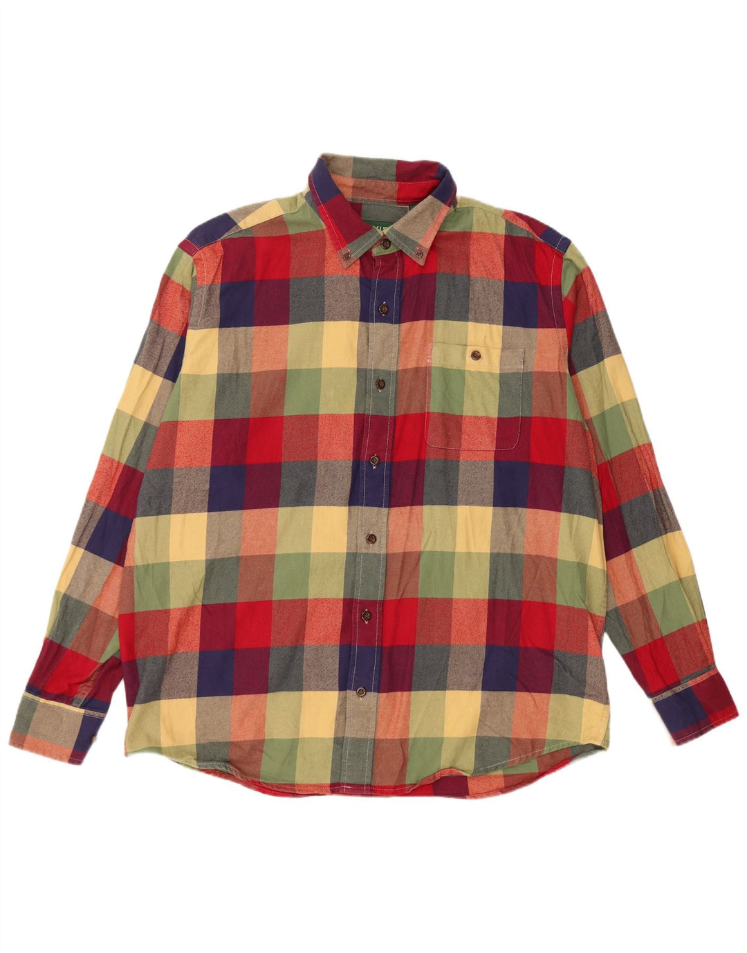 Orvis Herre Classic Fit Flanelskjorte Stor flerfarvet ternet bomuld