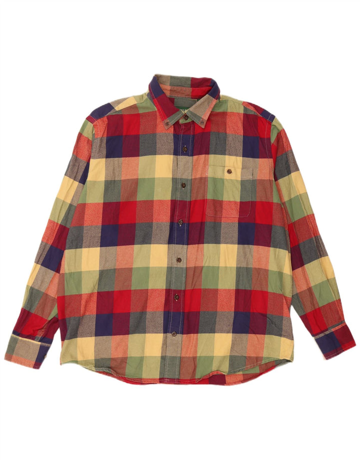 Orvis Herre Classic Fit Flanelskjorte Stor flerfarvet ternet bomuld