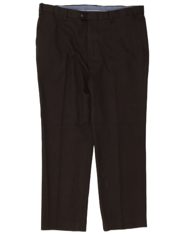 Marks & Spencer Herre Straight Regular Suit Bukser W38 L31 Brun Polyester