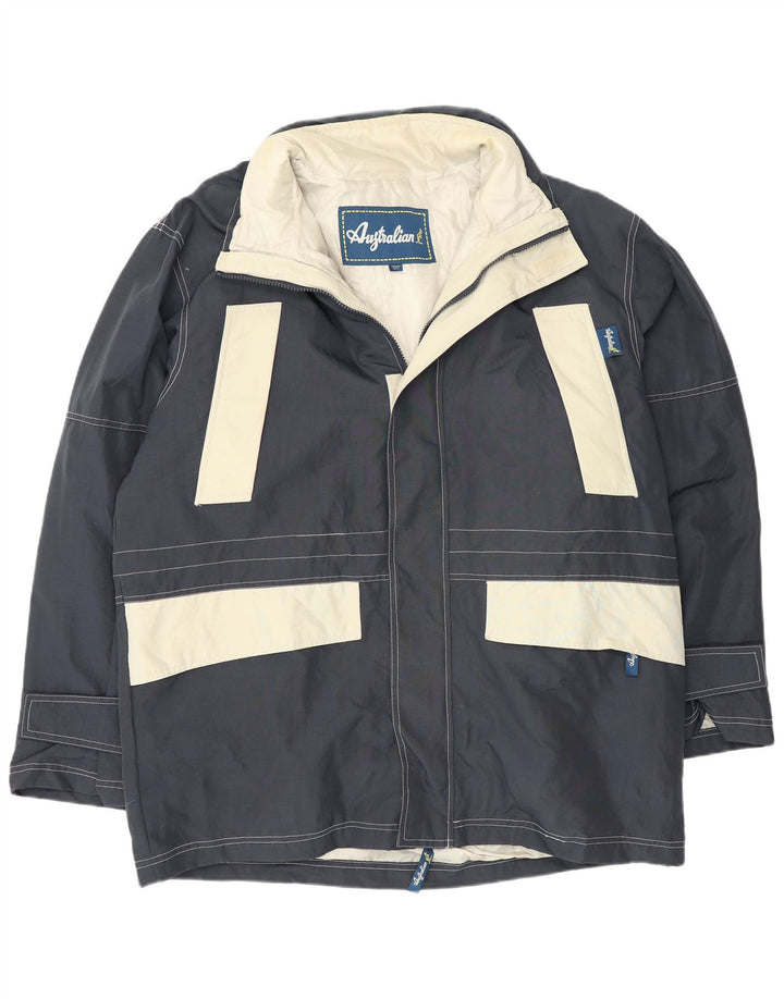 AUSTRALIAN L'ALPINA Herre Windbreaker Jacket UK 38 Medium Navy Blue