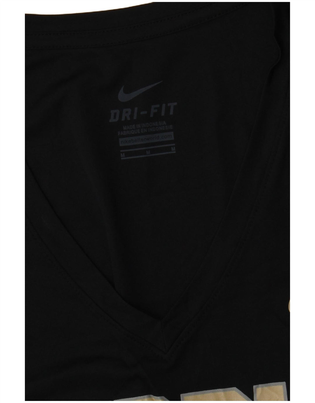NIKE Dame Purdue Grafisk T-Shirt Top UK 12 Medium Sort