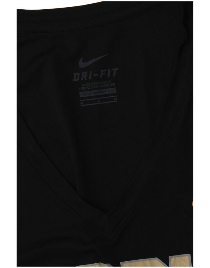 NIKE Dame Purdue Grafisk T-Shirt Top UK 12 Medium Sort
