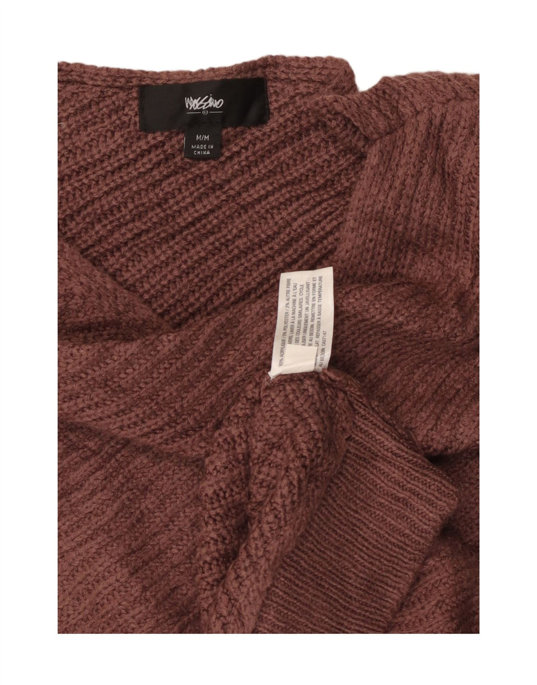 MOSSIMO Dame Asymmetrisk Boat Neck Jumper Sweater UK 12 Medium Brown