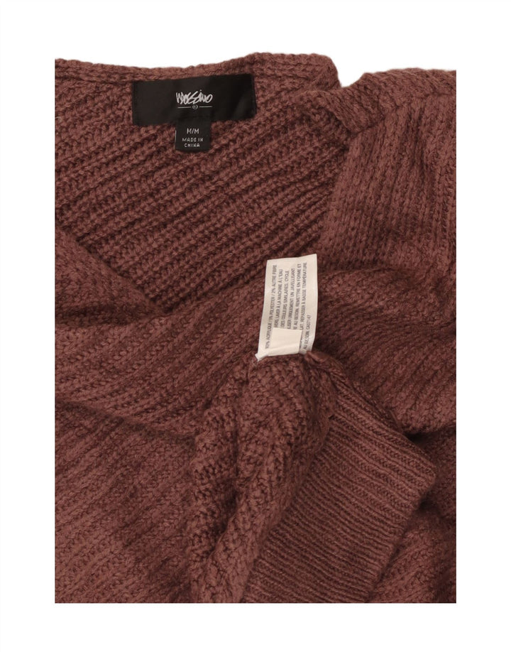 MOSSIMO Dame Asymmetrisk Boat Neck Jumper Sweater UK 12 Medium Brown
