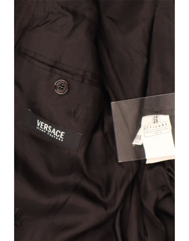 Versace Herre 2-knaps blazerjakke IT 48 Medium Sort Linen Classic