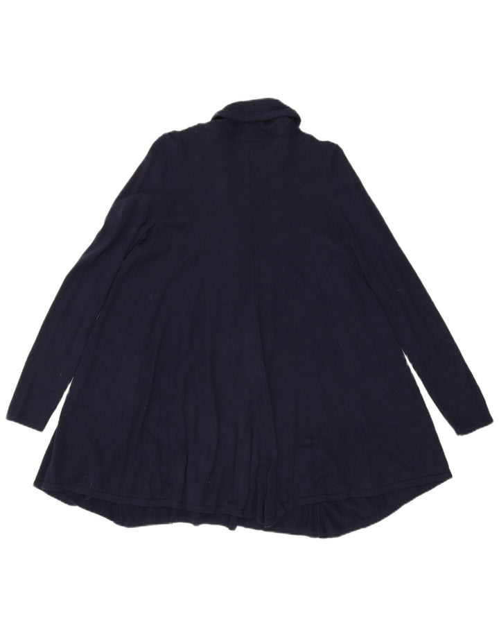 Marks & Spencer Dame Longline Åben Cardigan Sweater UK 10 Small Navy Blue