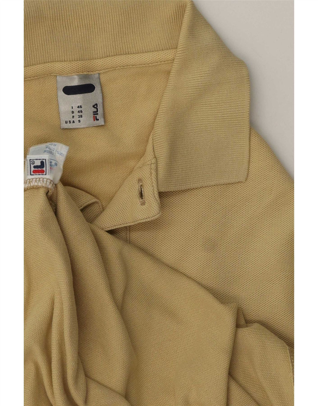 Fila Herre Regular Fit Polo Shirt IT 46 Lille Gul Bomuld