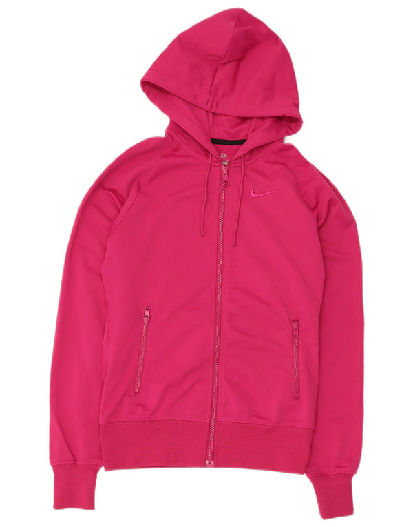 Nike hættetrøje til kvinder med lynlås UK 10 Small Pink Polyester