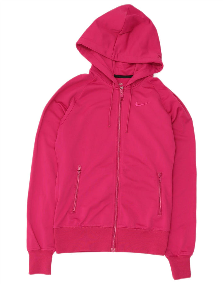 Nike hættetrøje til kvinder med lynlås UK 10 Small Pink Polyester