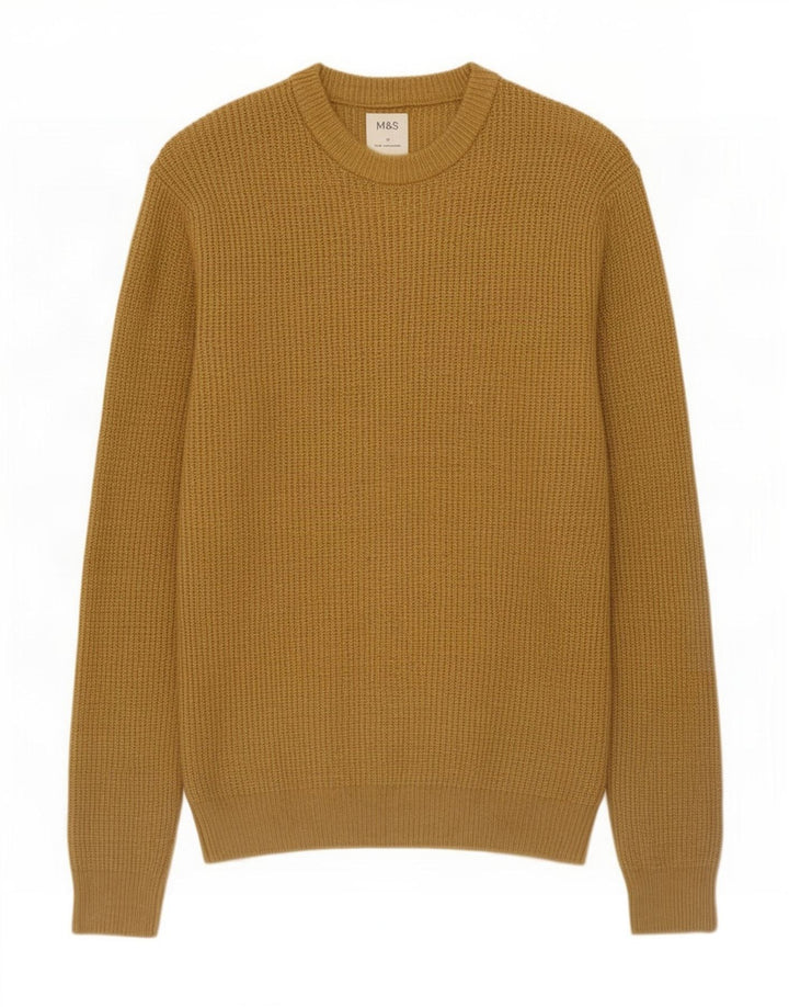 Marks & Spencer Herre sweater med rund hals, medium Khaki polyamid