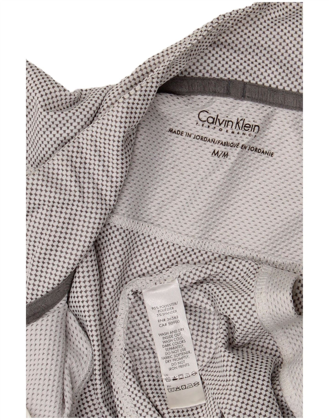 CALVIN KLEIN Herre Zip Neck Pullover Træningsdragt Top Medium Grey Spotted