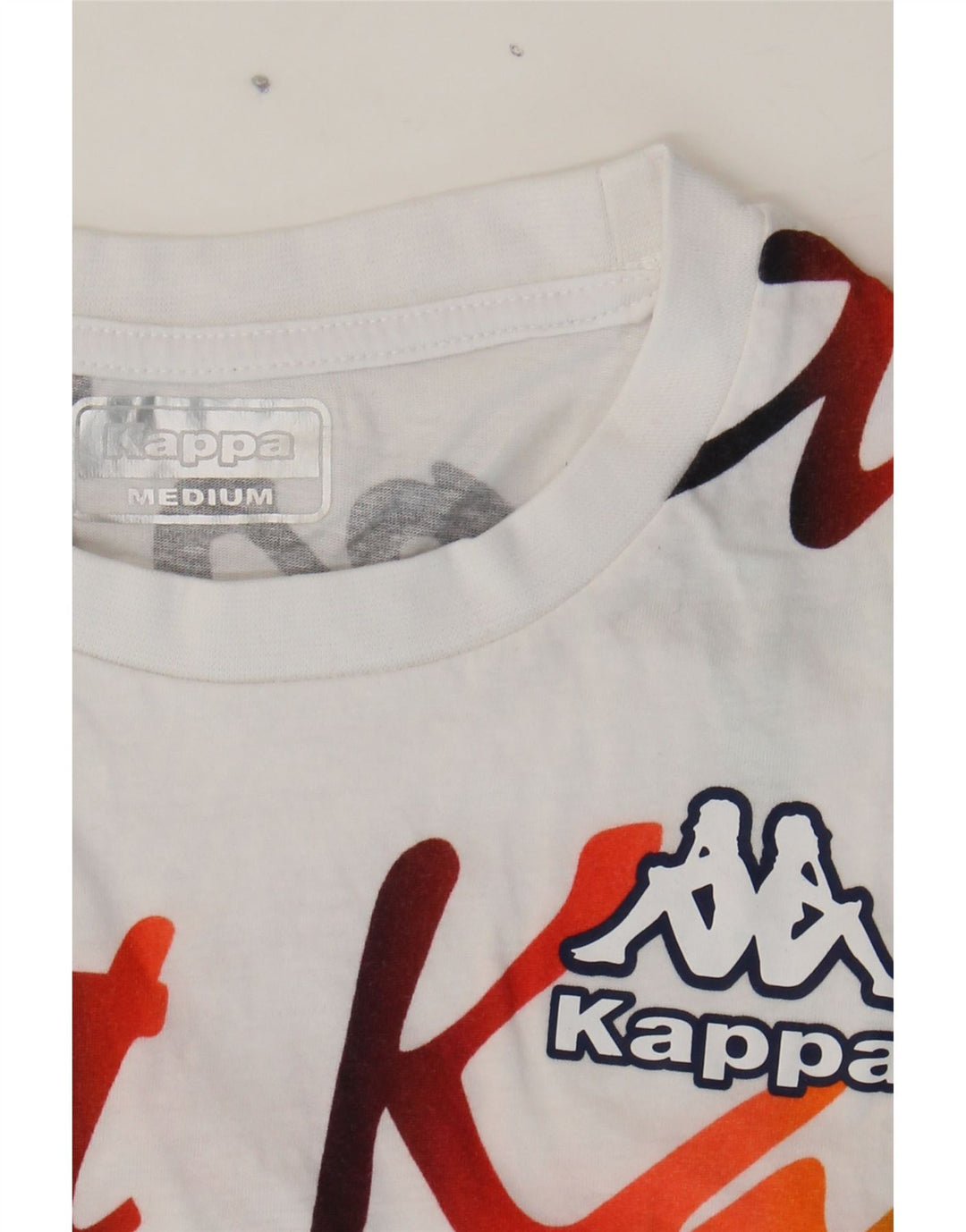 KAPPA Mens Graphic T-Shirt Top Medium White Cotton Vintage Kappa and Second-Hand Kappa from Messina Hembry 