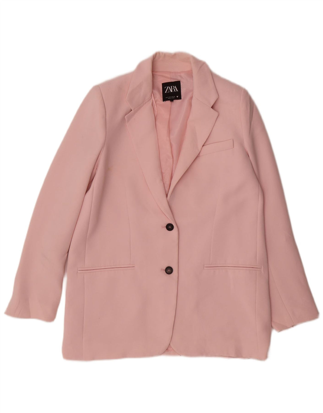 Zara Dame 2 Button Blazer Jacket UK 10 Small Pink Polyester