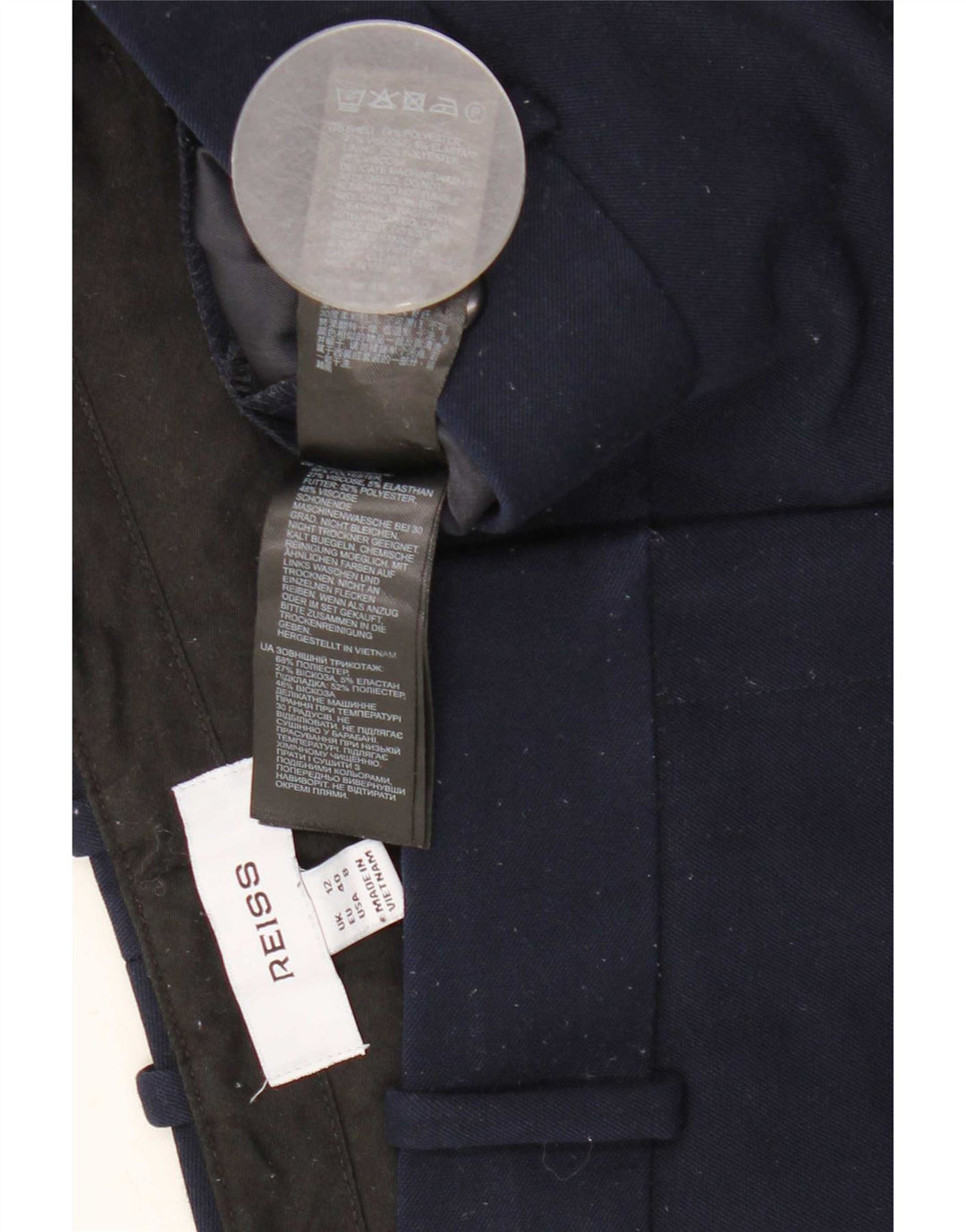 Reiss Slim Chinobukser til kvinder UK 12 Medium W32 L27 Marineblå polyester