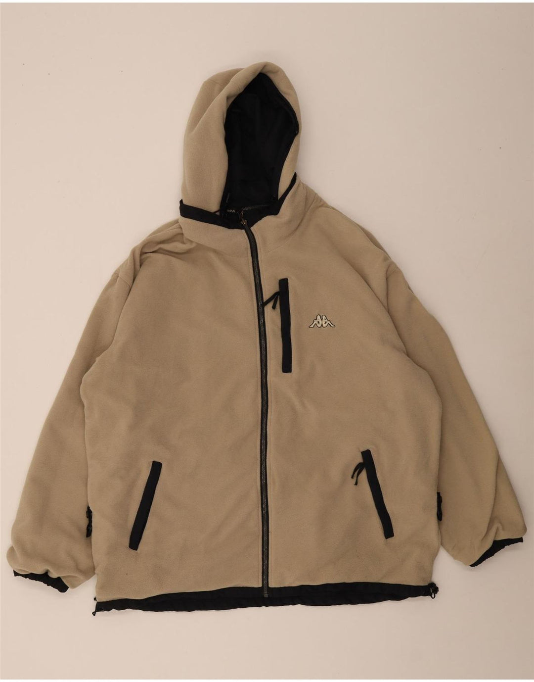 Kappa Herre Hooded Loose Fit Vendbar jakke UK 40 Large Black Polyester