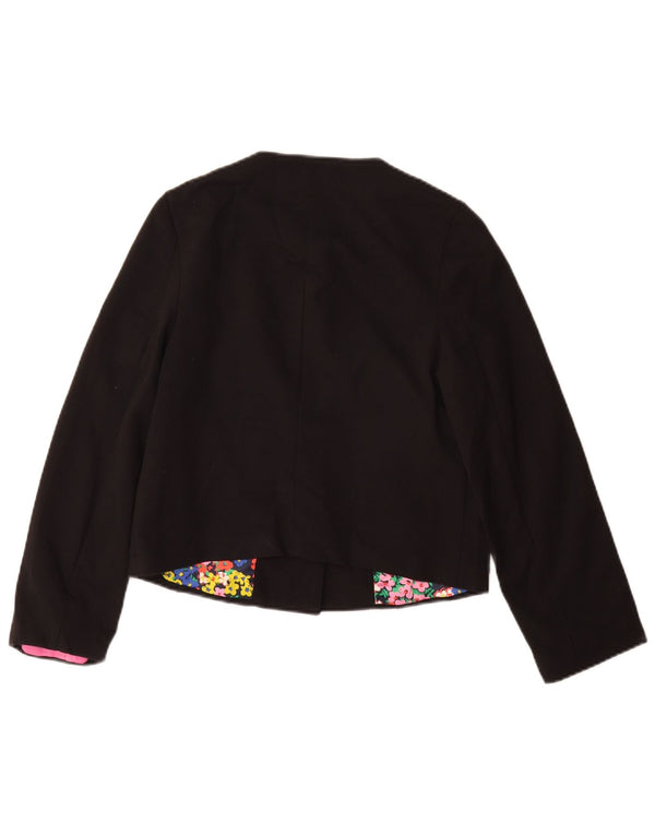BODEN Dame Blazer Jacket UK 10 Small Black Bomuld