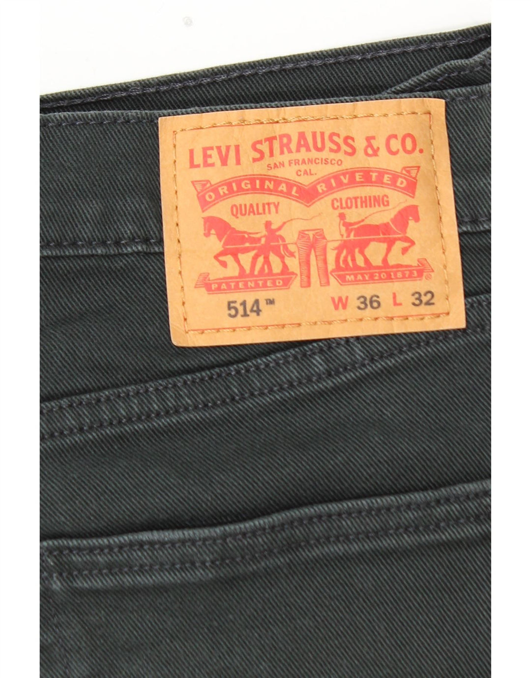 LEVI'S Herre 514 Straight Jeans W36 L32 Sort Bomuld