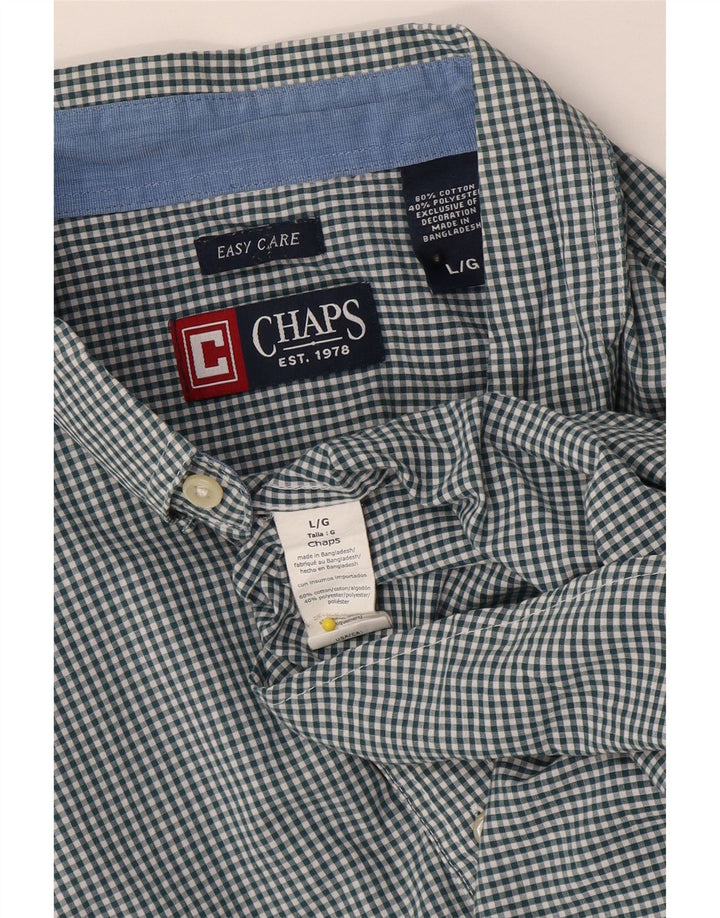Chaps Herreskjorte Stor Grøn Gingham Bomuld