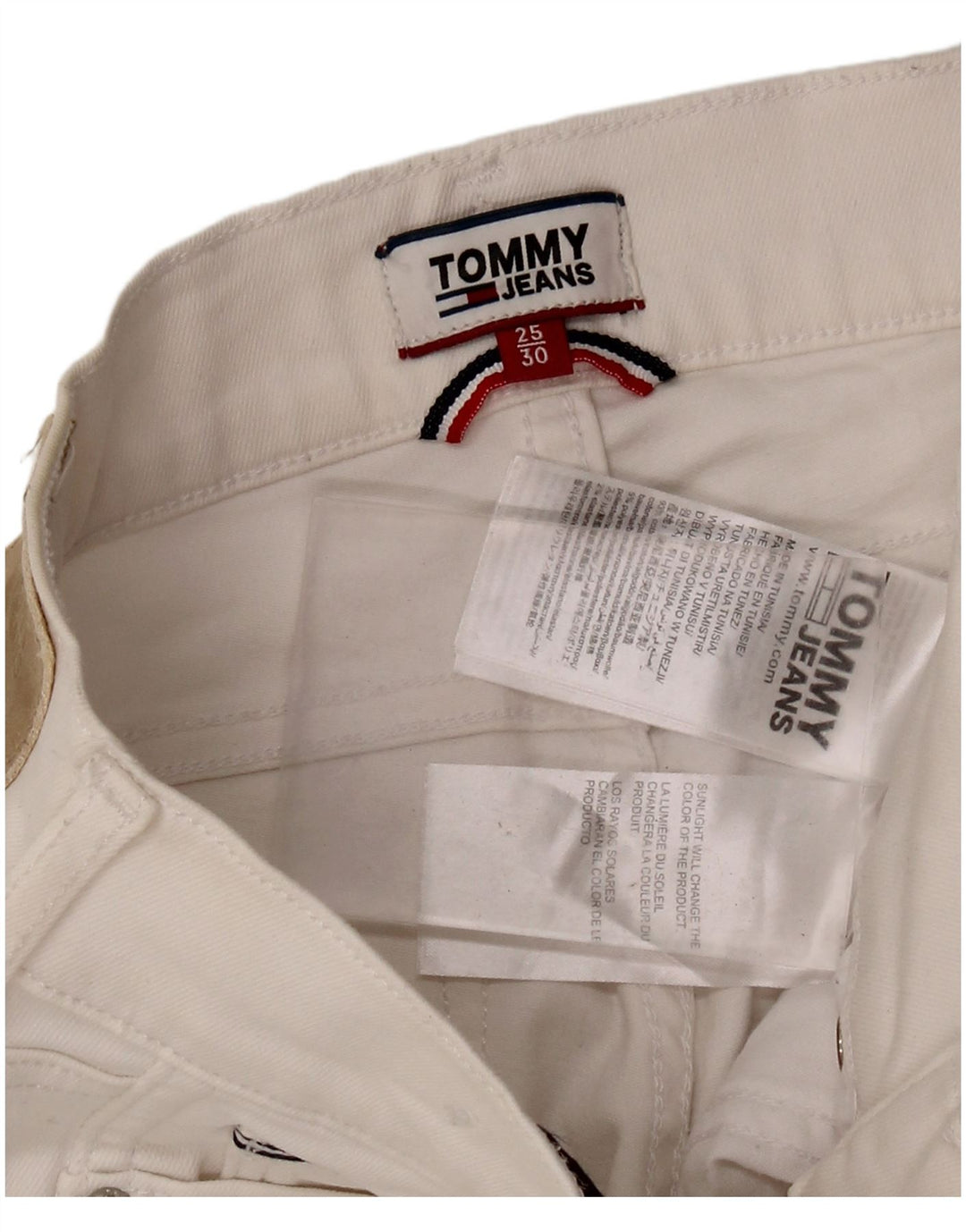 TOMMY HILFIGER Dame mellemhøjde skinny jeans W25 L25 hvid bomuld