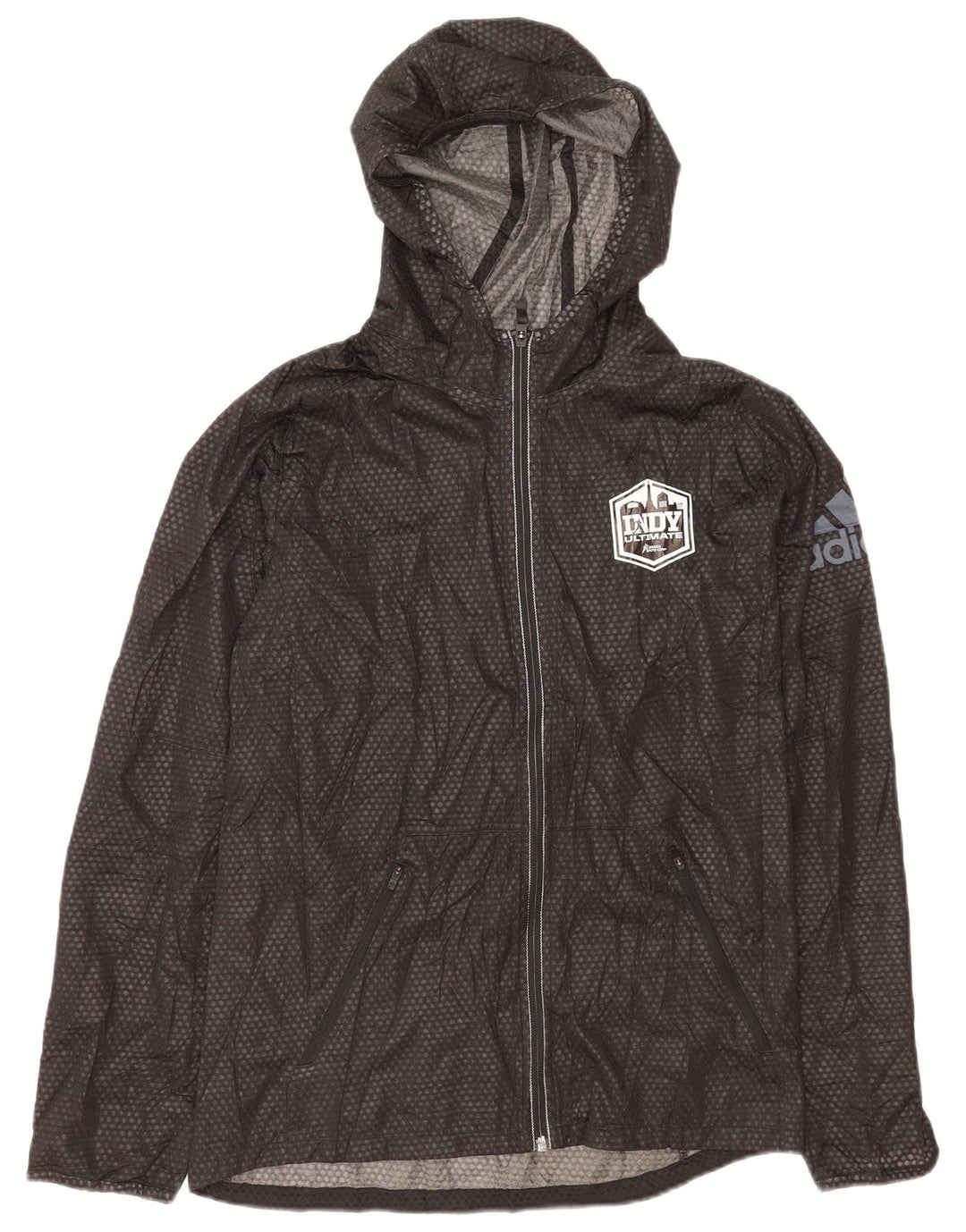 Adidas Herre Climawarm Regnjakke med hætte UK 38 Medium Black Spotted