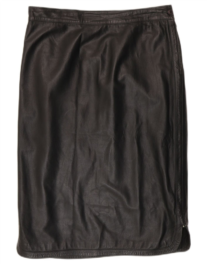 Genny Dame Læder Nederdel W32 Large Sort
