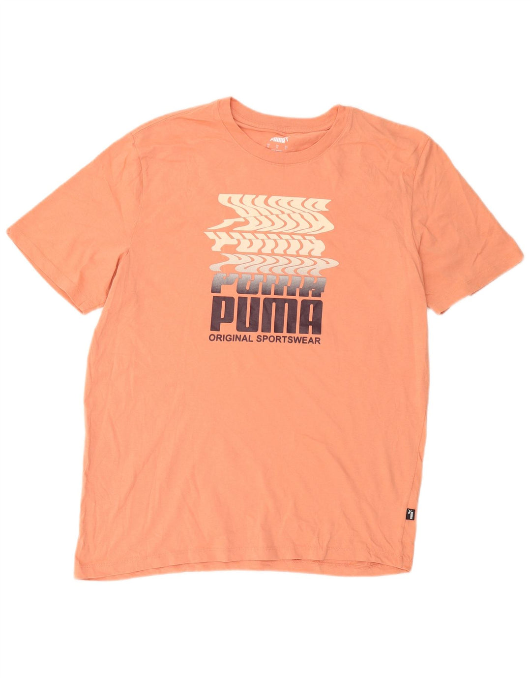 Puma Herre Grafisk T-Shirt Top Stor Orange Bomuld