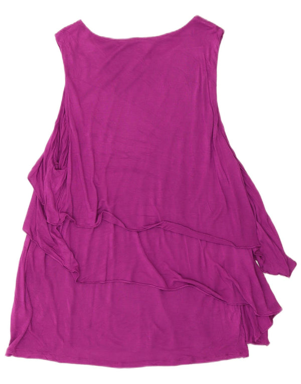 Ralph Lauren Dame ærmeløs bluse Top UK 18 XL Lilla Viscose