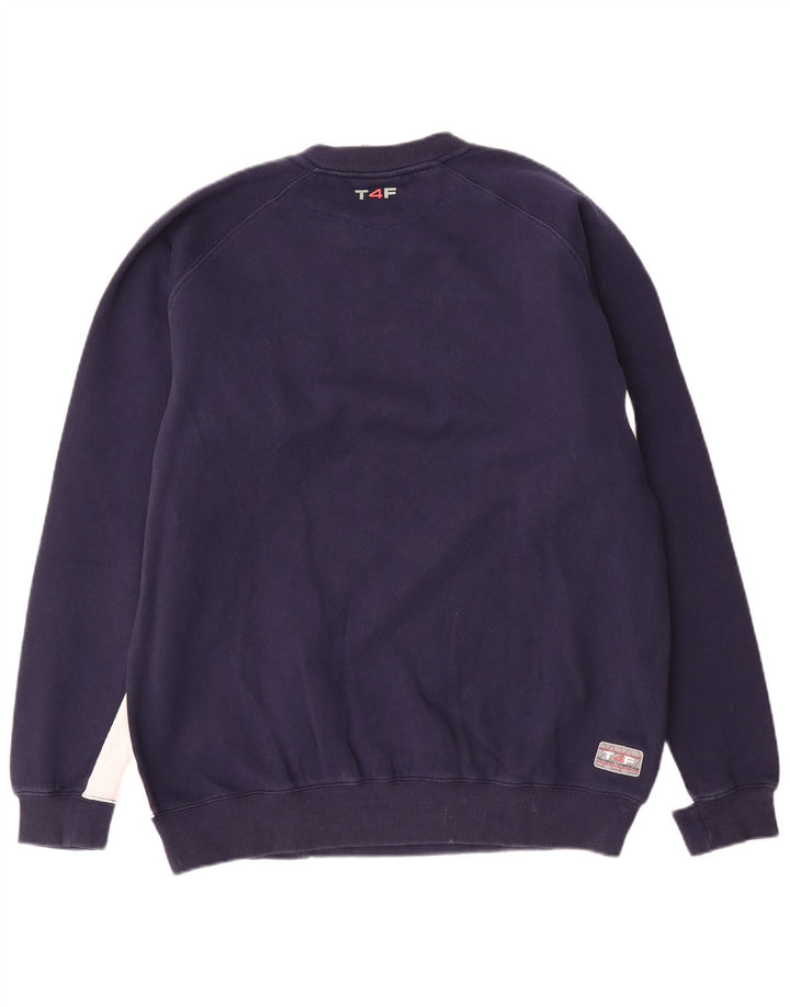 Umbro Herre Grafisk Sweatshirt Jumper Large Navy Blue Colourblock