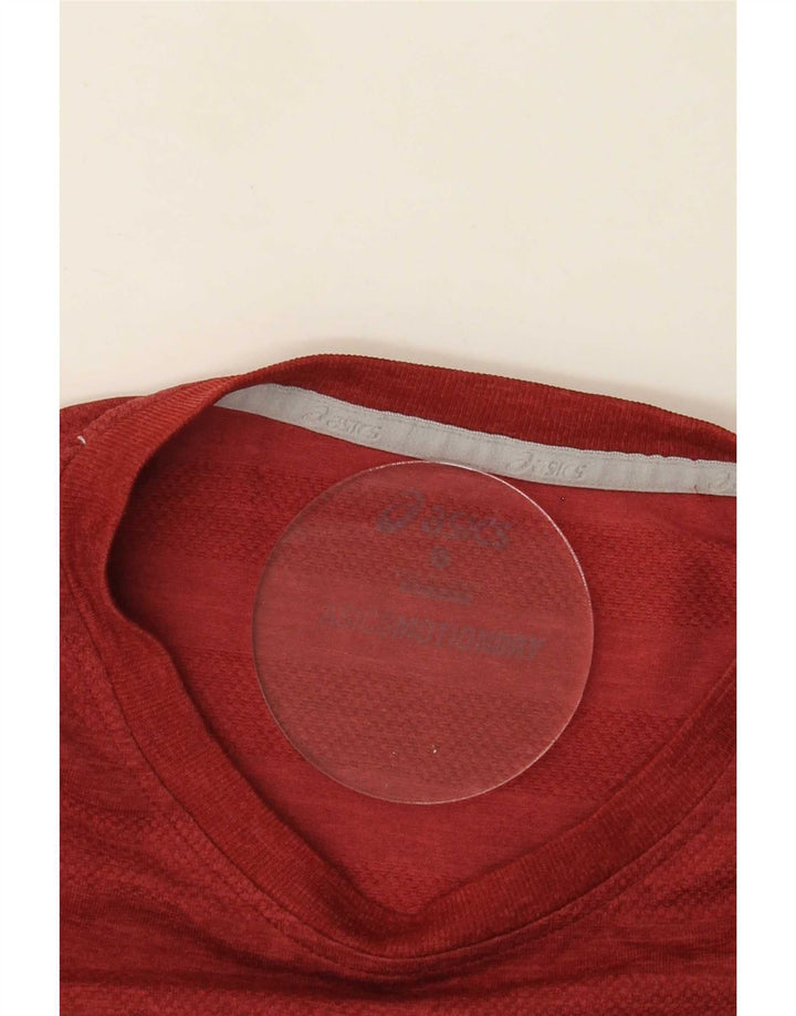 Asics Herre T-Shirt Top Medium Burgundy Flecked