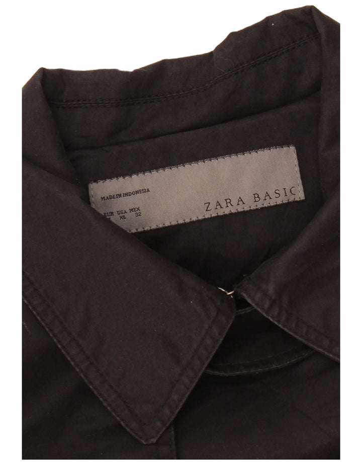 Zara Trench Coat til kvinder UK 18 XL Sort