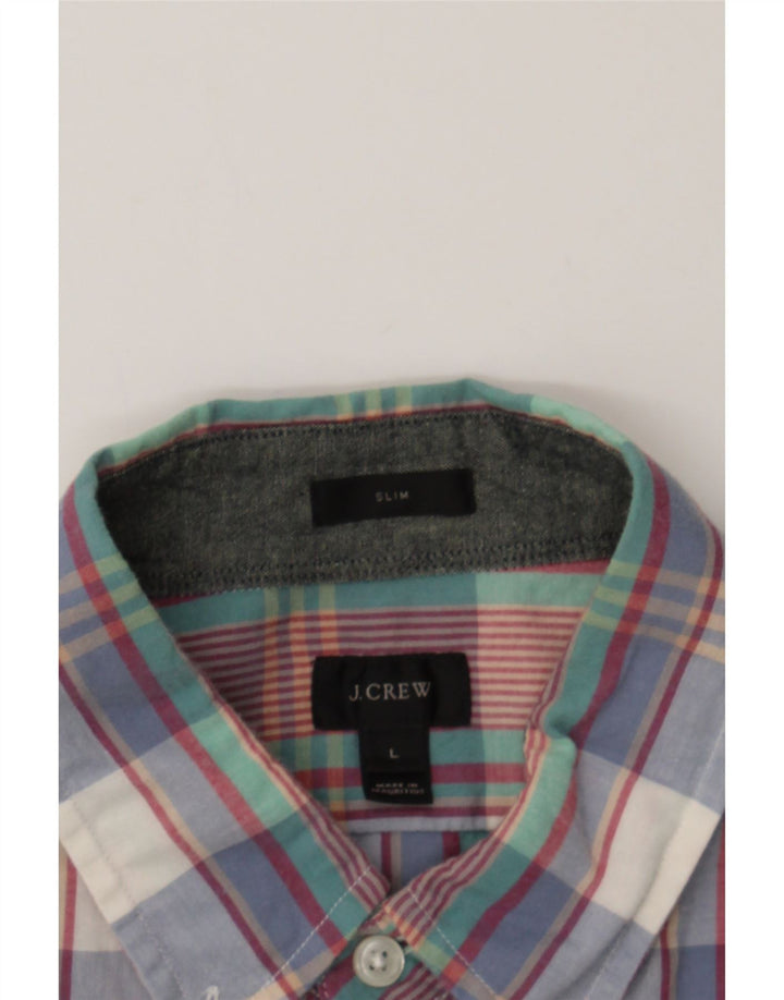 J. CREW Mens Slim Shirt Large Multicoloured Check Cotton Vintage J. Crew and Second-Hand J. Crew from Messina Hembry 