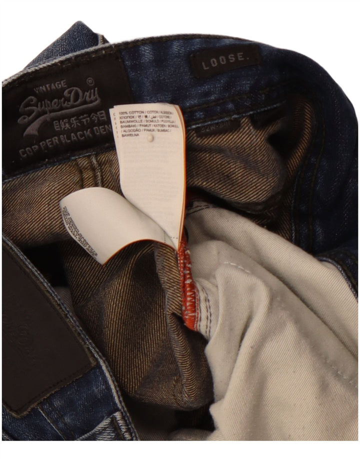 SUPERDRY Løse jeans til mænd W32 L34 blå bomuld