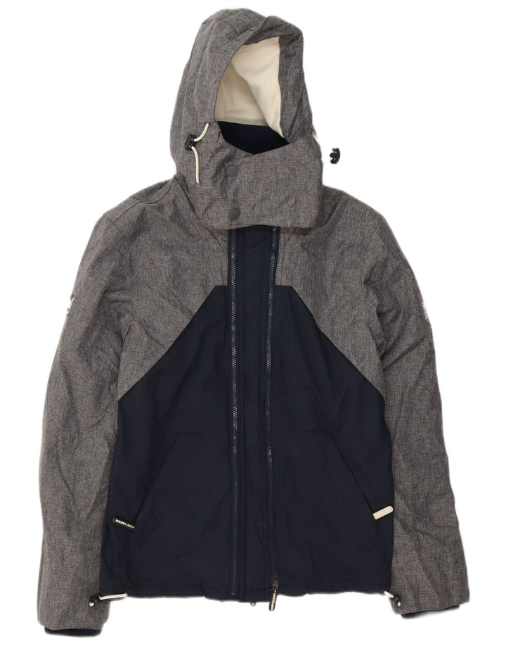 Superdry Windbreaker-jakke med hætte til mænd UK 36 Small Grey Colourblock