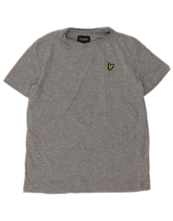 Lyle & Scott Boys T-Shirt Top 10-11 år Grå Flecked Bomuld